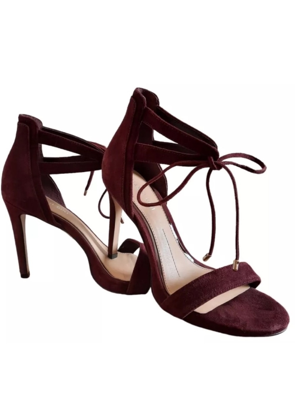 GIANNI BINI Jordie Suede Maroon Heeled Sandals 8 1/2 8.5